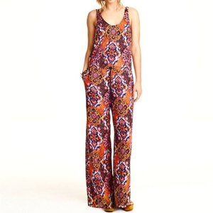 H&M Abstract Floral Mix Print Boho Jumpsuit Size 6